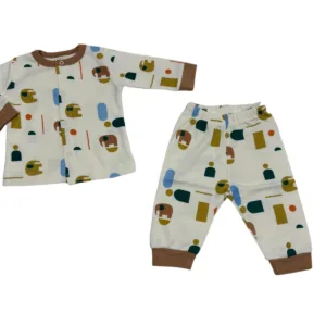 Βρεφική Μπιτζαμούλα "Μικρός Καλλιτέχνης" – Πολύχρωμα Αφηρημένα Σχήματα (0-12 Μηνών)