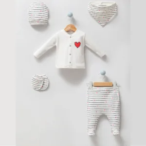 Βρεφικό Σετ 5 Τεμαχίων "Love & Stripes"