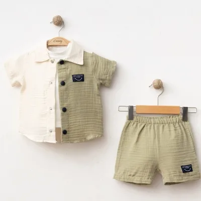 Κομψό Βρεφικό Σετ 3 Τεμαχίων – Στυλ & Άνεση για το Καλοκαίρι
