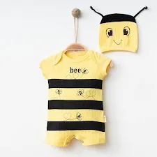 Βρεφικό Φορμάκι Μελισσούλα με Σκουφάκι – Σετ 2 Τεμαχίων για Μωρά Κίτρινο